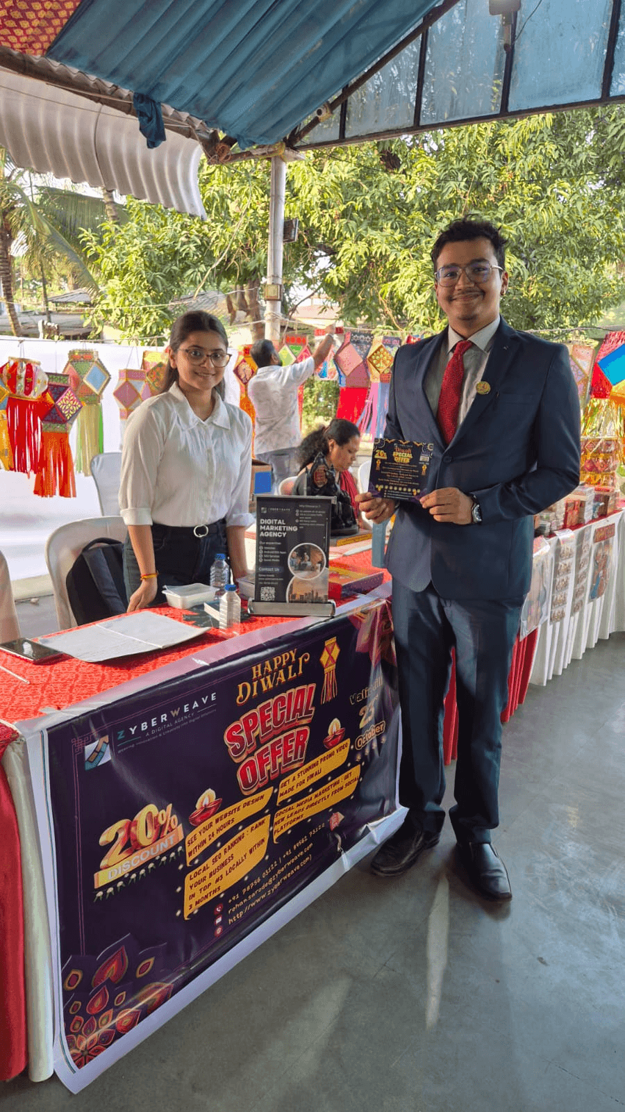The ZyberWeave Satara team at the Saturday Club Diwali exhibition 2025
