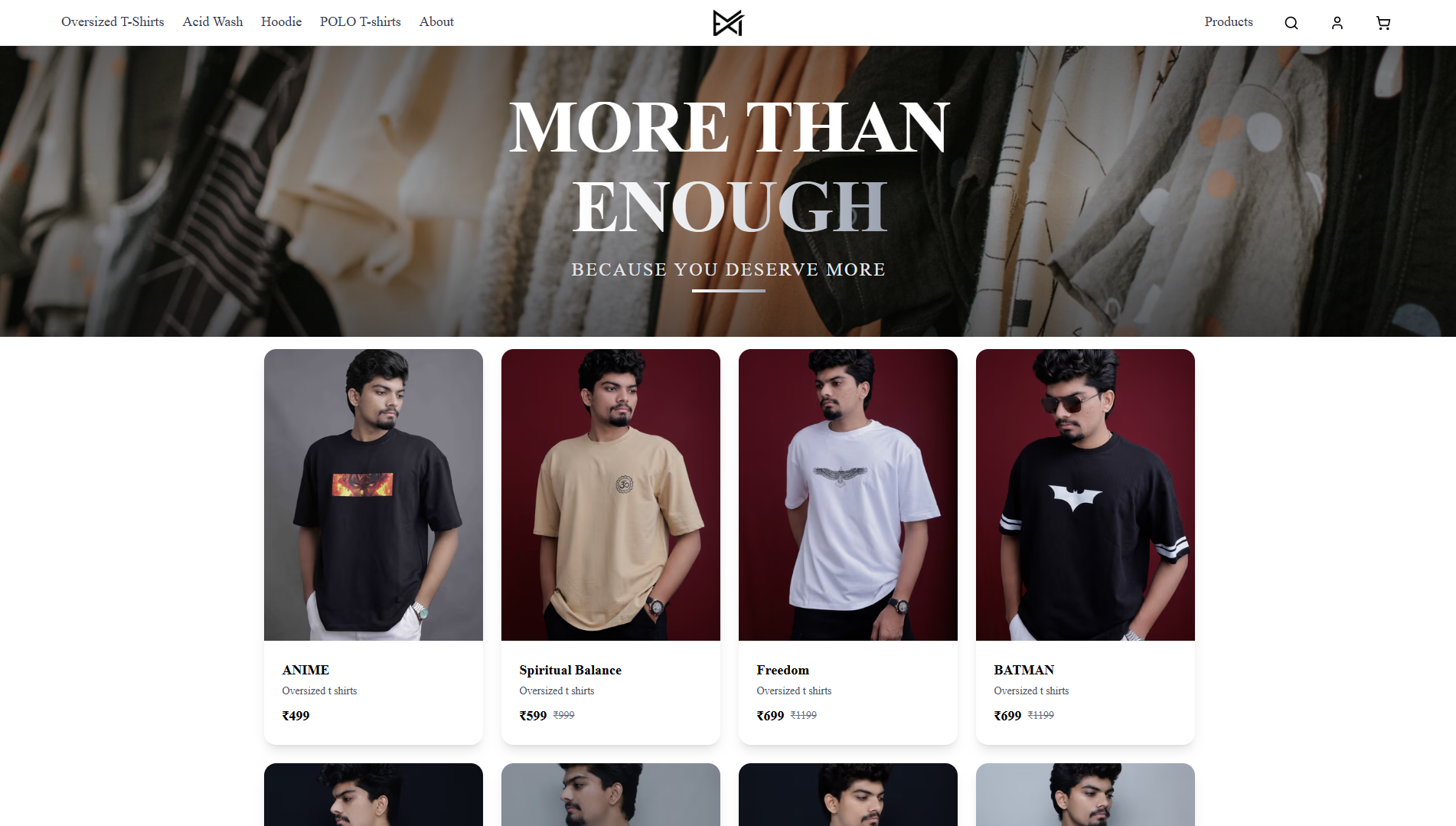 More Than Enough — Premium clothing, custom storefront